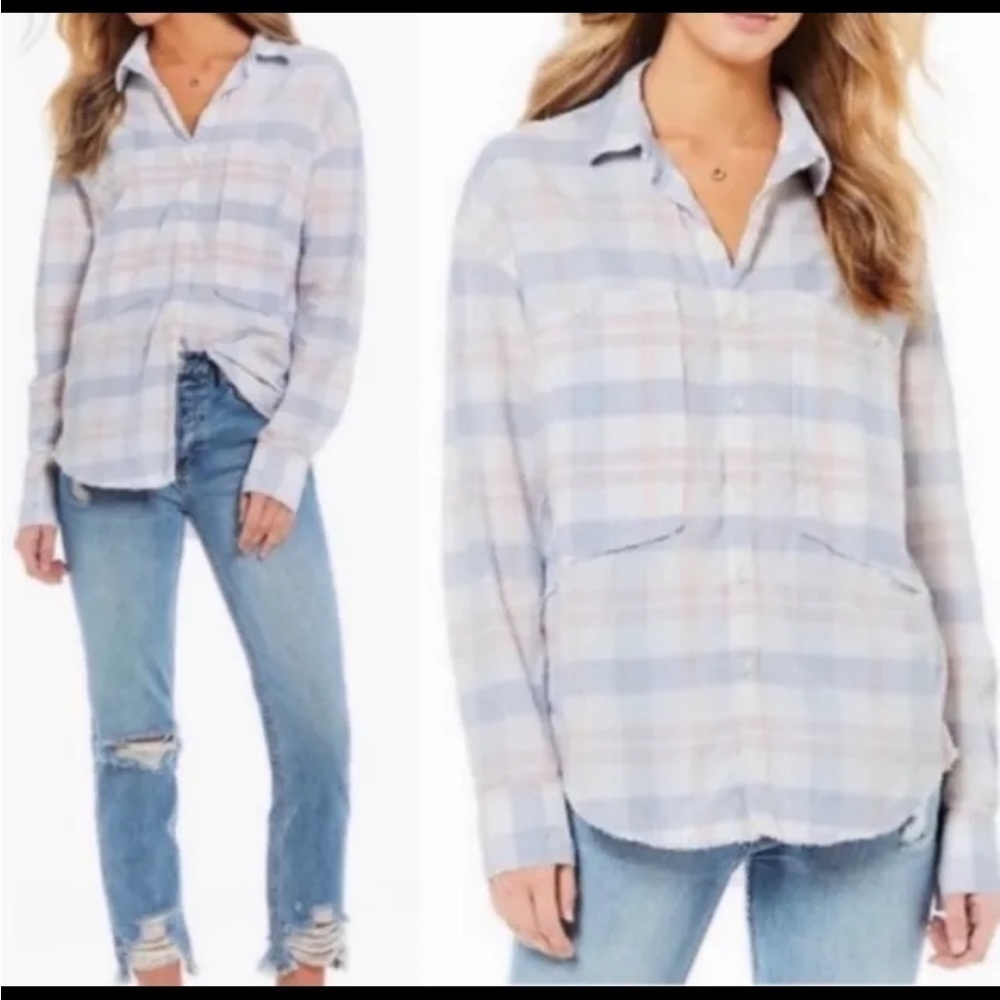 FREE PEOPLE Loveland Pink Plaid - Picture 3 of 7